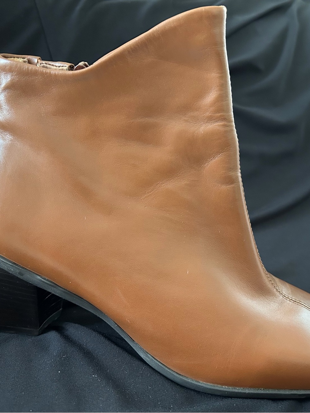 Easy Spirit, Andersont Tan Leather Square-Toe Ankle Boots - 8.5W - Picture 4 of 7